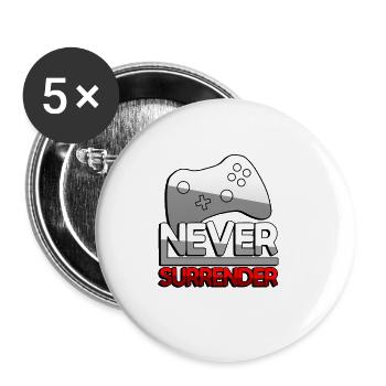 NEVER SURRENDER (Rot) + Controller - Gaming - Buttons groß 56 mm (5er Pack) - Weiß - Vorne