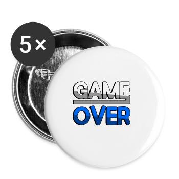 GAME OVER (Blue) - Gaming - Buttons large 2.2''/56 mm (5-pack) - white - Front