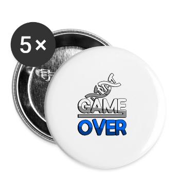 GAME OVER (Blue) + DNA - Gaming - Buttons large 2.2''/56 mm (5-pack) - white - Front
