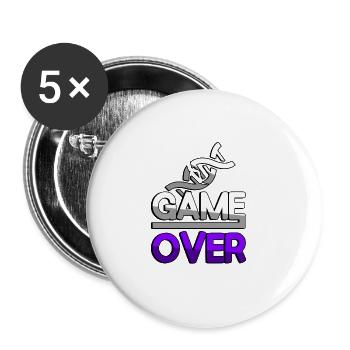 GAME OVER (Purple) + DNA - Gaming - Buttons large 2.2''/56 mm (5-pack) - white - Front