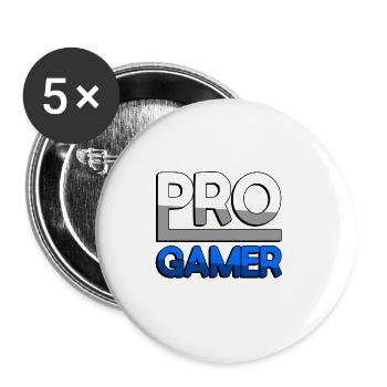 PRO GAMER (Blau) - Gaming - Buttons groß 56 mm (5er Pack) - Weiß - Vorne