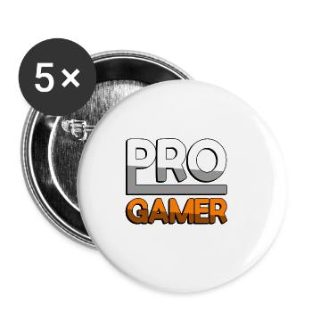 PRO GAMER (Orange) - Gaming - Buttons groß 56 mm (5er Pack) - Weiß - Vorne