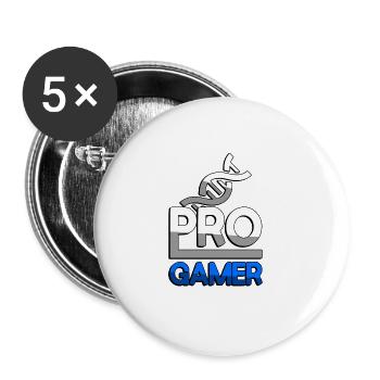 PRO GAMER (Blau) + DNA - Gaming - Buttons groß 56 mm (5er Pack) - Weiß - Vorne