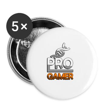 PRO GAMER (Orange) + DNA - Gaming - Buttons groß 56 mm (5er Pack) - Weiß - Vorne