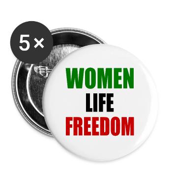 Women life freedom - Lot de 5 grands badges (56 mm) - blanc - Devant