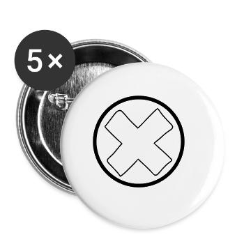 Cross Emoji Sketch Dessin Noir - Lot de 5 grands badges (56 mm) - blanc - Devant