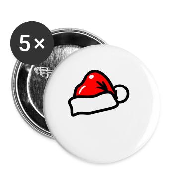 Chapeau de Noël Symbole de Noël Noël - Lot de 5 grands badges (56 mm) - blanc - Devant