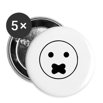 Emoji sketch still black - Buttons large 2.2''/56 mm (5-pack) - white - Front