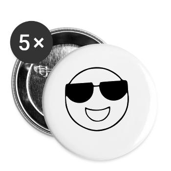 Emoji Sketch Lunettes de soleil noir - Lot de 5 grands badges (56 mm) - blanc - Devant