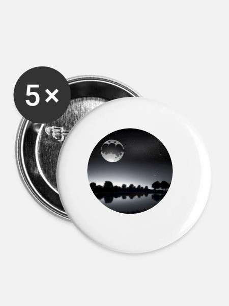 Mond - Buttons groß 56 mm (5er Pack) - Weiß