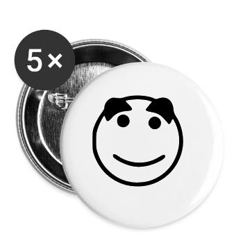 Emoji sketch happy black - Lot de 5 grands badges (56 mm) - blanc - Devant