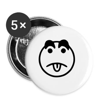 Emoji sketch noir triste - Lot de 5 grands badges (56 mm) - blanc - Devant