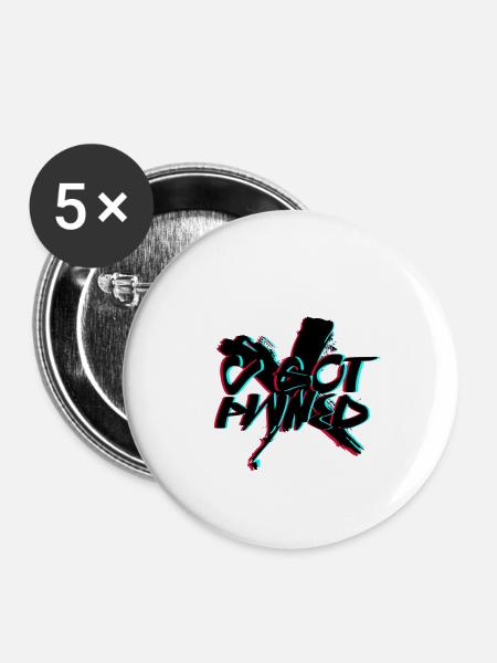 Pwned glitch X - Buttons groß 56 mm (5er Pack) - Weiß