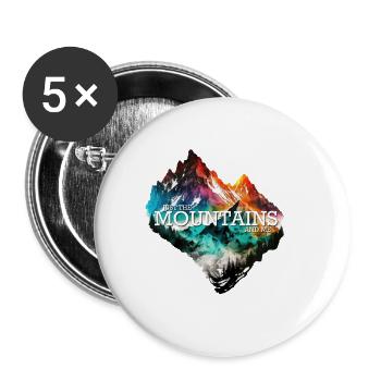 Colorful Mountains Graphic - Juste les Mointains et moi - Lot de 5 grands badges (56 mm) - blanc - Devant