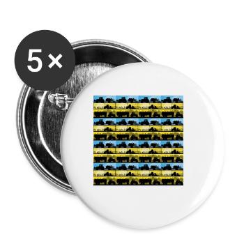 Tracteur Rayures 6 I Drôle de Cool Design Tracteur - Lot de 5 grands badges (56 mm) - blanc - Devant