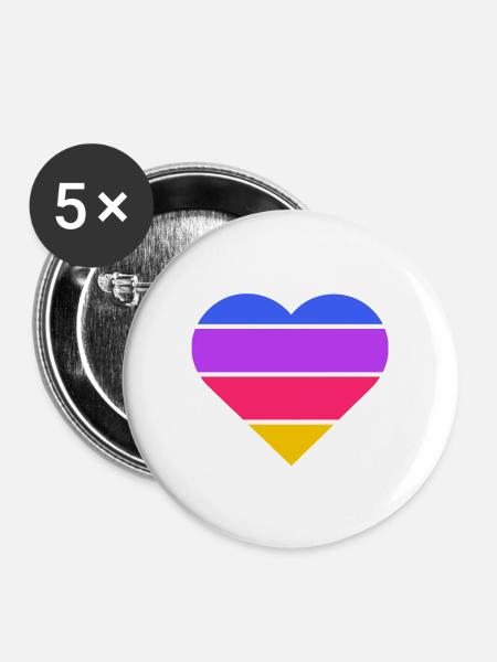 Hör auf mein Herz - Buttons groß 56 mm (5er Pack) - Weiß
