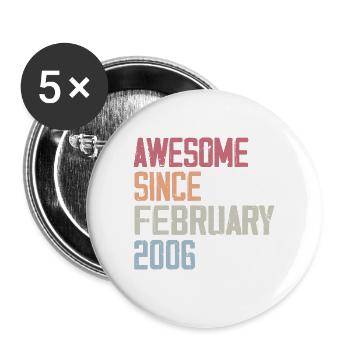 February 2006, 18th Anniversary 2006 February 18 Years - Buttons large 2.2''/56 mm (5-pack) - white - Front