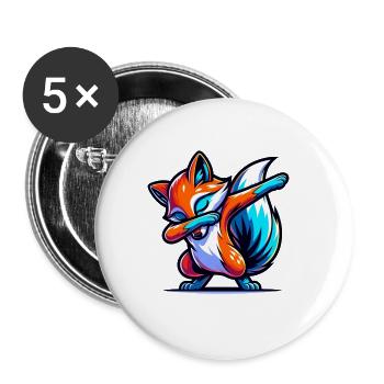 renard, animaux, forêt, renard roux, nature sauvage - Lot de 5 grands badges (56 mm) - blanc - Devant