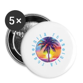 Visite d’Ibiza colorée - Lot de 5 grands badges (56 mm) - blanc - Devant