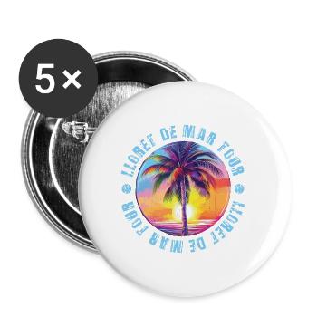Lloret De Mar Tour Bunt - Buttons groß 56 mm (5er Pack) - Weiß - Vorne