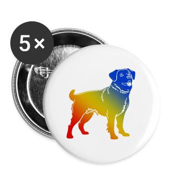 Corgi Chien Coloré - Lot de 5 grands badges (56 mm) - blanc - Devant