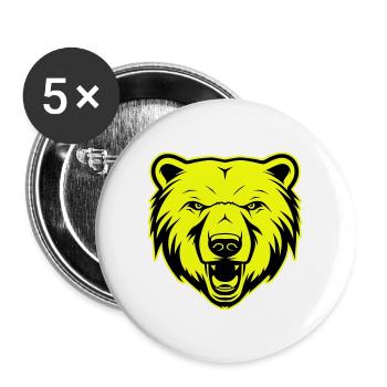 Polar Bear Head Portrait Animal Polar Bear Symbol - Buttons large 2.2''/56 mm (5-pack) - white - Front