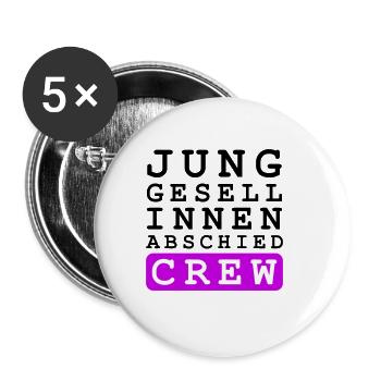Hen Party Crew Hen - Buttons large 2.2''/56 mm (5-pack) - white - Front