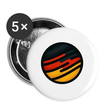 Deutschland Emblem EM WM - Buttons groß 56 mm (5er Pack) - Weiß - Vorne