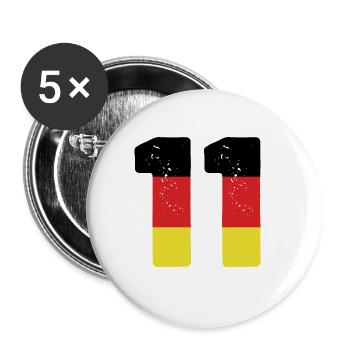 11 Numéro Jersey Allemagne - Lot de 5 grands badges (56 mm) - blanc - Devant