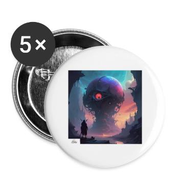 Fork life cartoon - Buttons large 2.2''/56 mm (5-pack) - white - Front