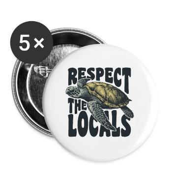Respect the locals - Buttons large 2.2''/56 mm (5-pack) - white - Front