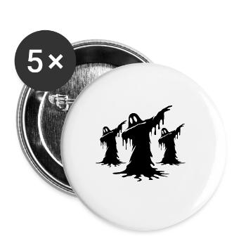 Gruselige Dabbing Gespenster Geister Halloween - Buttons groß 56 mm (5er Pack) - Weiß - Vorne