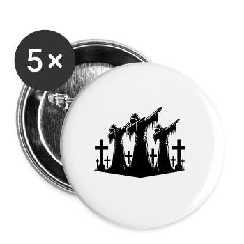 Dabbing Halloween Gespenster auf dem Friedhof - Buttons groß 56 mm (5er Pack) - Weiß - Vorne