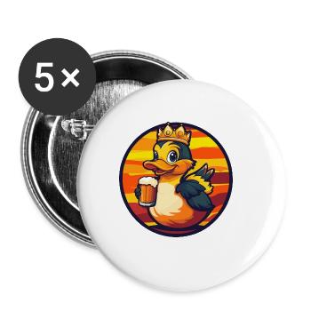 Bande dessinée de bière de canard - Lot de 5 grands badges (56 mm) - blanc - Devant