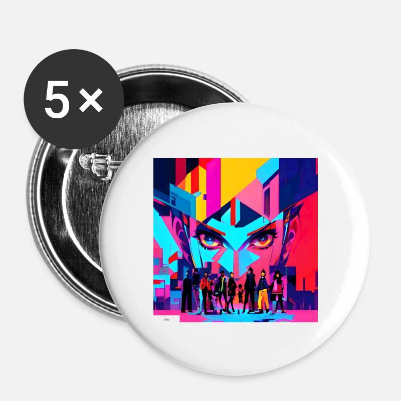 Amis du regard numérique - Lot de 5 grands badges (56 mm) - blanc