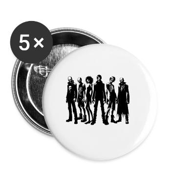 Halloween Monster Skeletons Zombie Group - Buttons large 2.2''/56 mm (5-pack) - white - Front