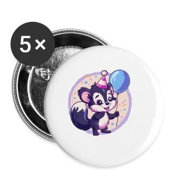Bande dessinée d’anniversaire Skunk - Lot de 5 grands badges (56 mm) - blanc - Devant