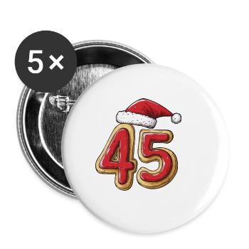 45 Nombre Noël - Lot de 5 grands badges (56 mm) - blanc - Devant