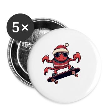 Crab Crab Christmas Funny - Buttons large 2.2''/56 mm (5-pack) - white - Front