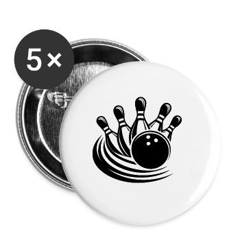 Bowling Präzisionssport Bowlingkugel räumt Pins - Buttons groß 56 mm (5er Pack) - Weiß - Vorne