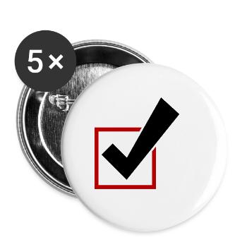 Tick Select Tick Symbol - Buttons large 2.2''/56 mm (5-pack) - white - Front