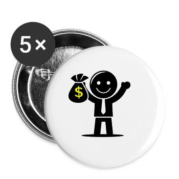 Argent Cash Hustle Sac d’argent - Lot de 5 grands badges (56 mm) - blanc - Devant