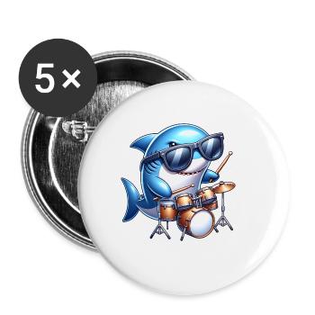 Global - Noir sans Japon Modèle - Lot de 5 grands badges (56 mm) - blanc - Devant