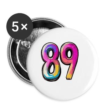 89 Symbole numérique - Lot de 5 grands badges (56 mm) - blanc - Devant