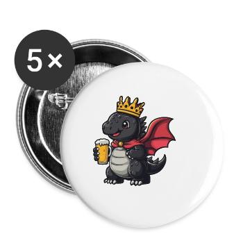 Dragon Bière Drôle - Lot de 5 grands badges (56 mm) - blanc - Devant