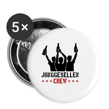 Junggesellenabschied Crew Jga Junggesellen - Buttons groß 56 mm (5er Pack) - Weiß - Vorne