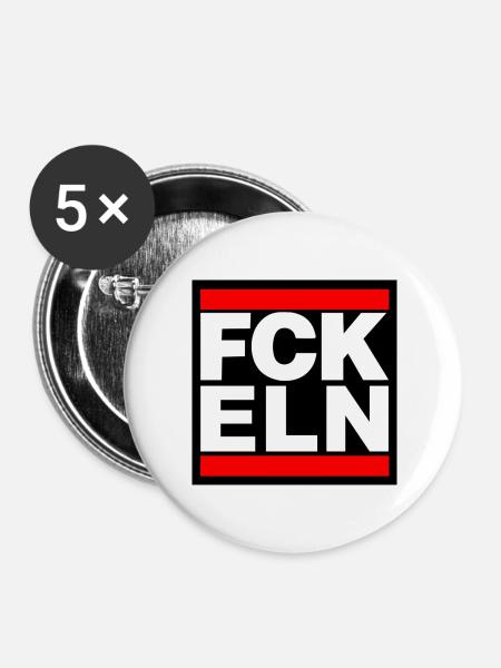 FCK ELN - Buttons groß 56 mm (5er Pack) - Weiß
