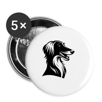 Proud Dog Head Afghan Greyhound Portrait - Buttons large 2.2''/56 mm (5-pack) - white - Front