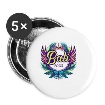 Bali 2025 Team - Buttons large 2.2''/56 mm (5-pack) - white - Front