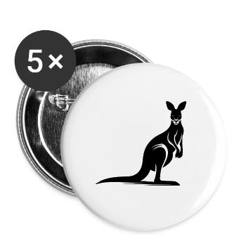 Silhouette of a graceful kangaroo - Buttons large 2.2''/56 mm (5-pack) - white - Front